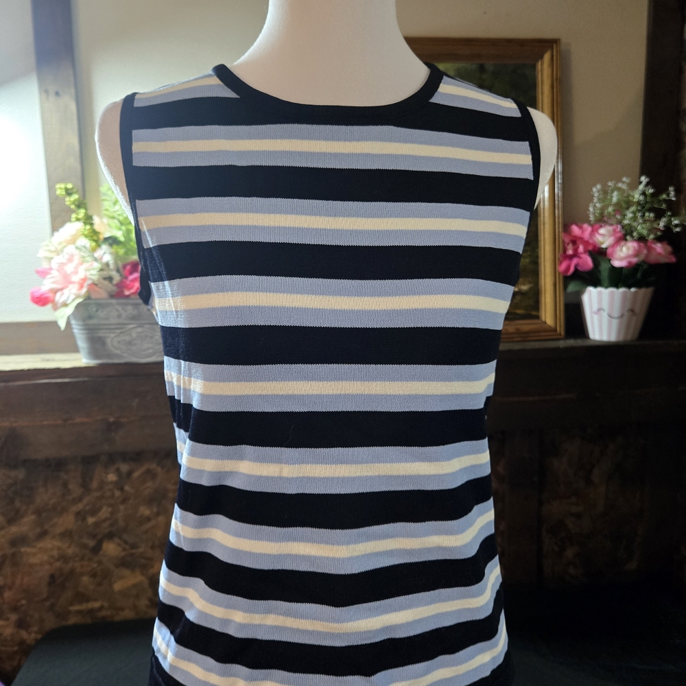Calvin Klein Striped Tank Top - Black, White, Blue
